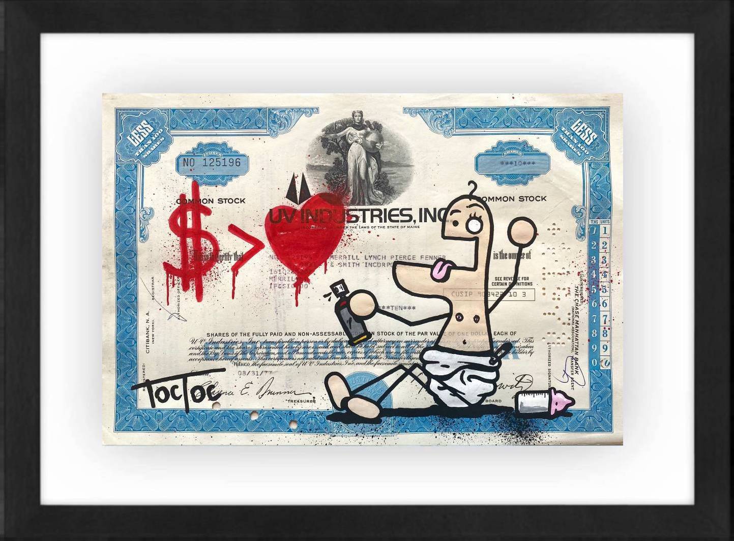 Tableau Street Art Signé SPACO - BABY CRY MUNCH, Style Pop Art Graffiti Français