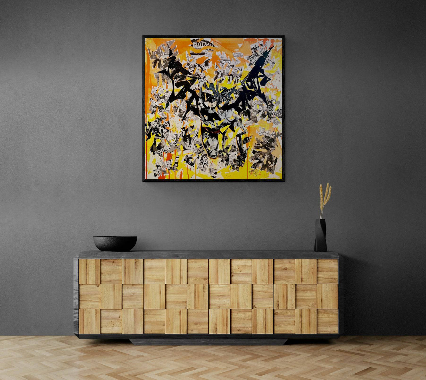 Batman (Original mixed-media on canvas) by Yoann Bonneville - Signature Fine Art