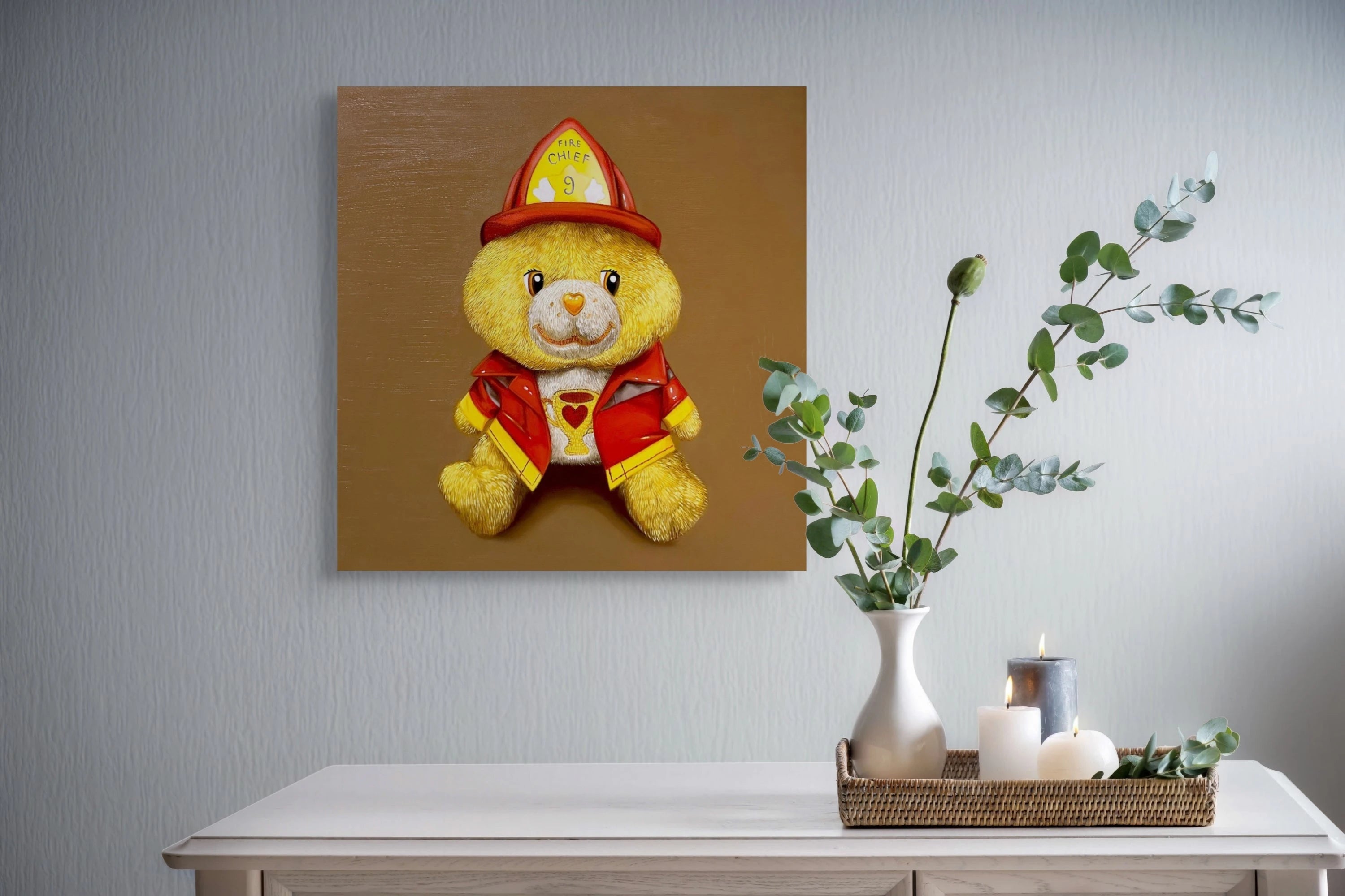 Ian Bertolucci Care Bear Firefighter Signature Fine Art