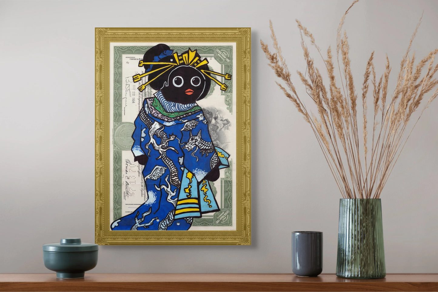 Courtesan wearing uchikake with dragon design Penguino