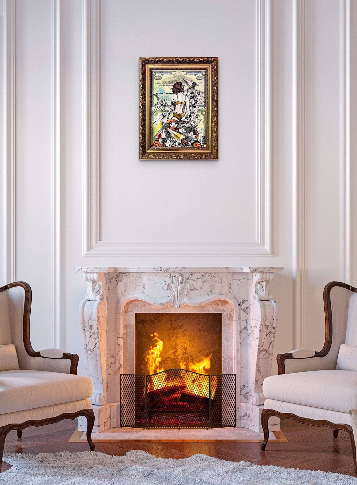 Girl in the city ( Double Stock Certificate ) by Esboner - Signature Fine Art