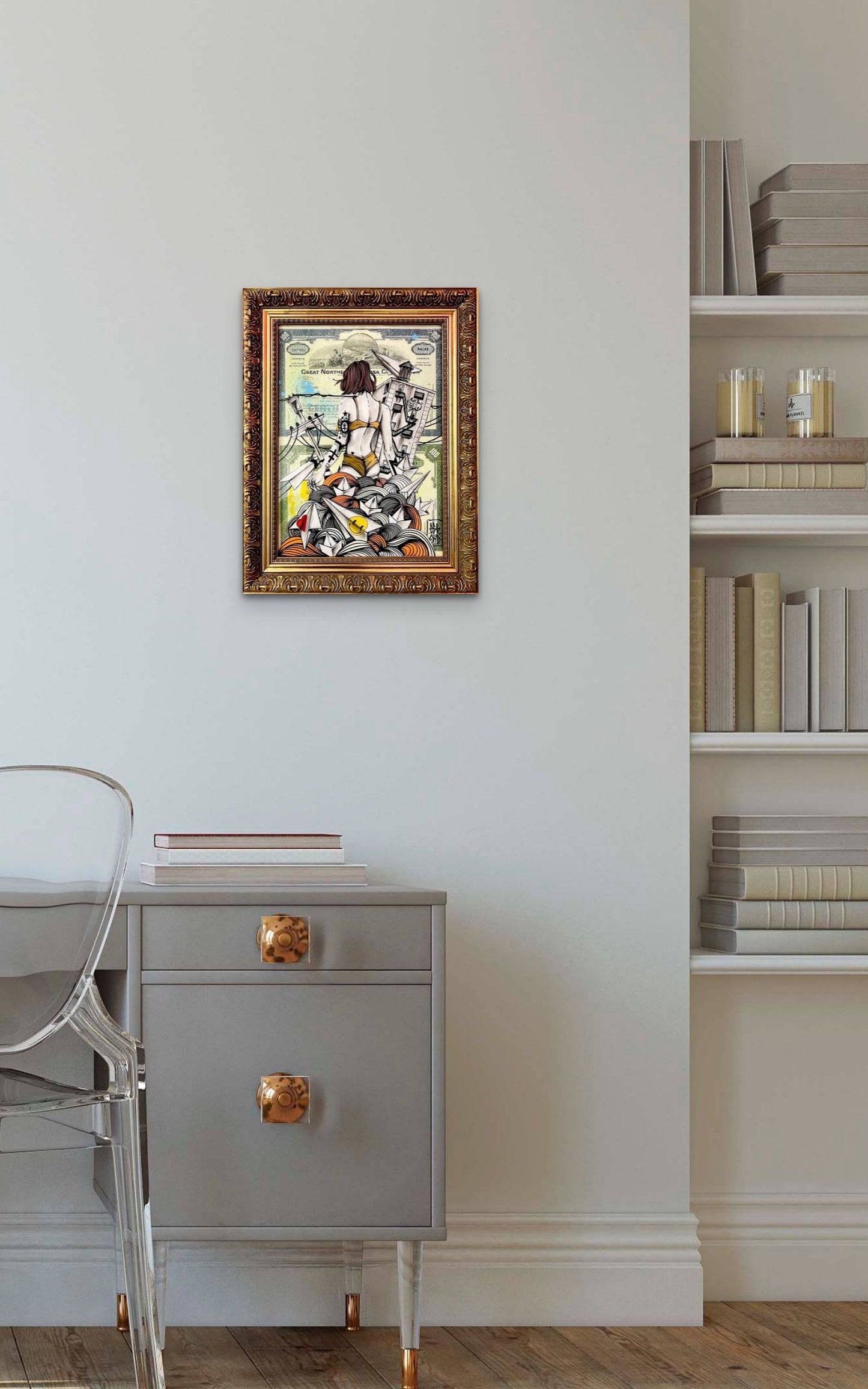 Girl in the city ( Double Stock Certificate ) by Esboner - Signature Fine Art