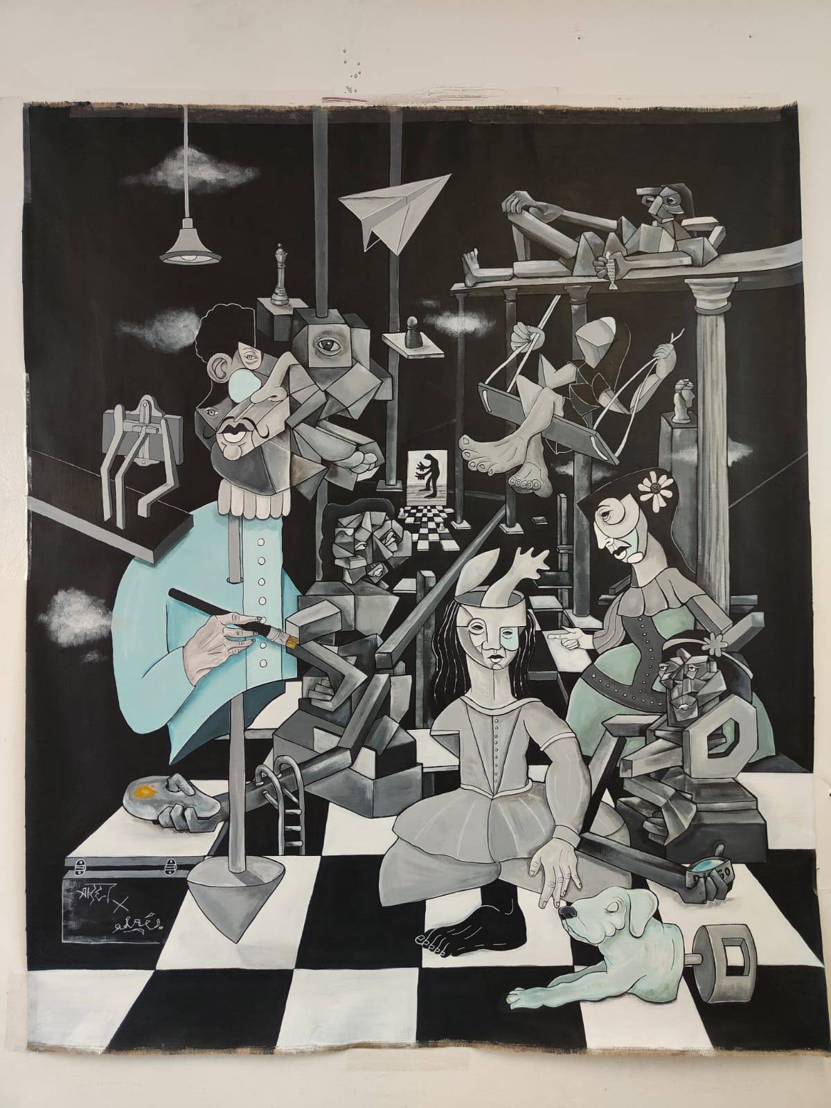 Las Meninas (original painting) by Aket - Signature Fine Art