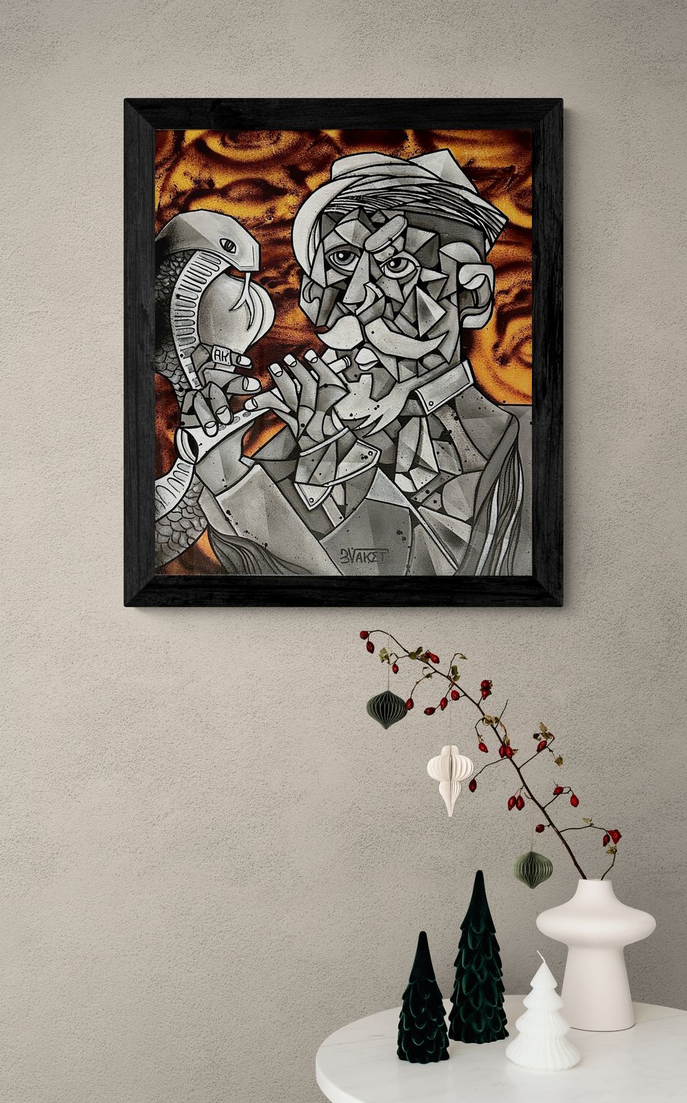 Le charmeur de serpents by Aket by Aket - Signature Fine Art