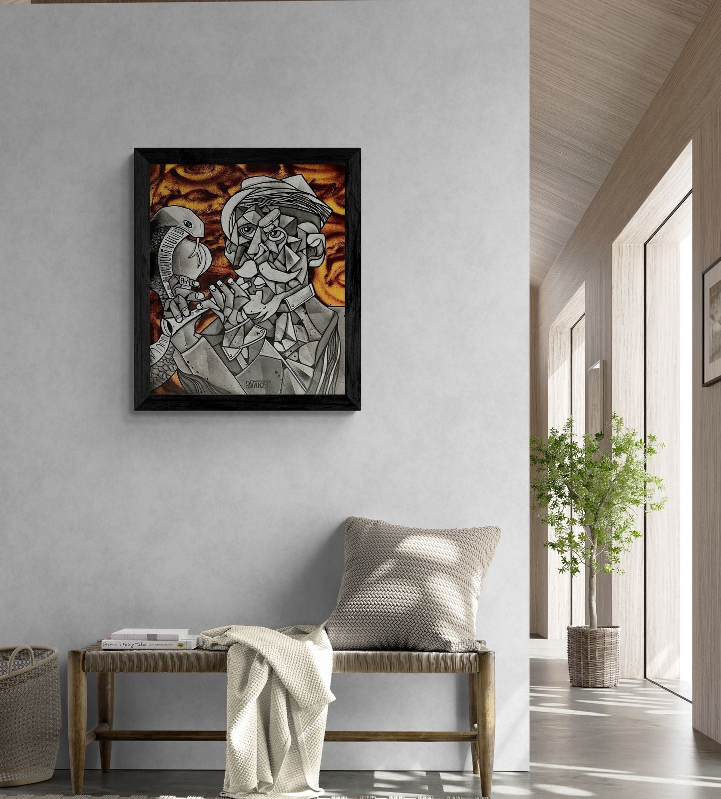 Le charmeur de serpents by Aket by Aket - Signature Fine Art