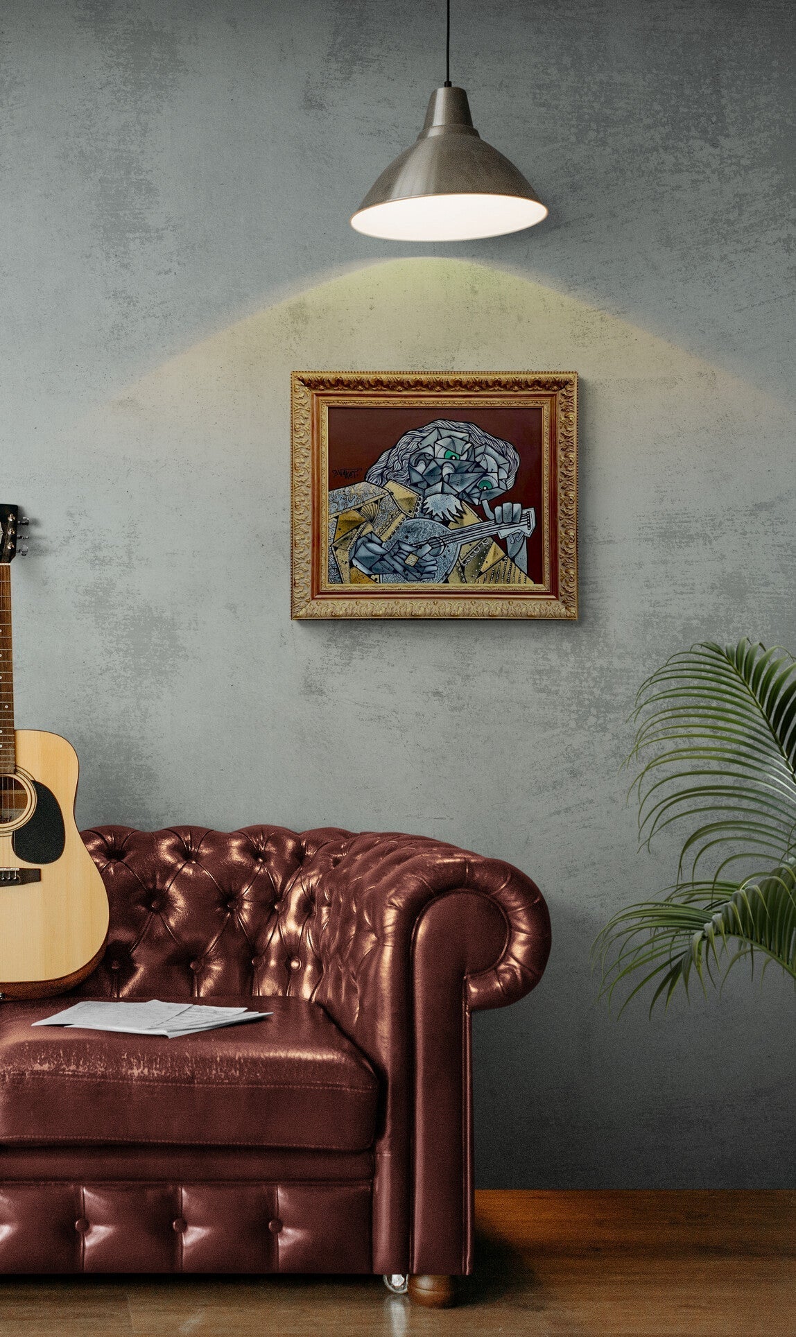 Le joueur de luth by Aket (Framed) by Aket - Signature Fine Art