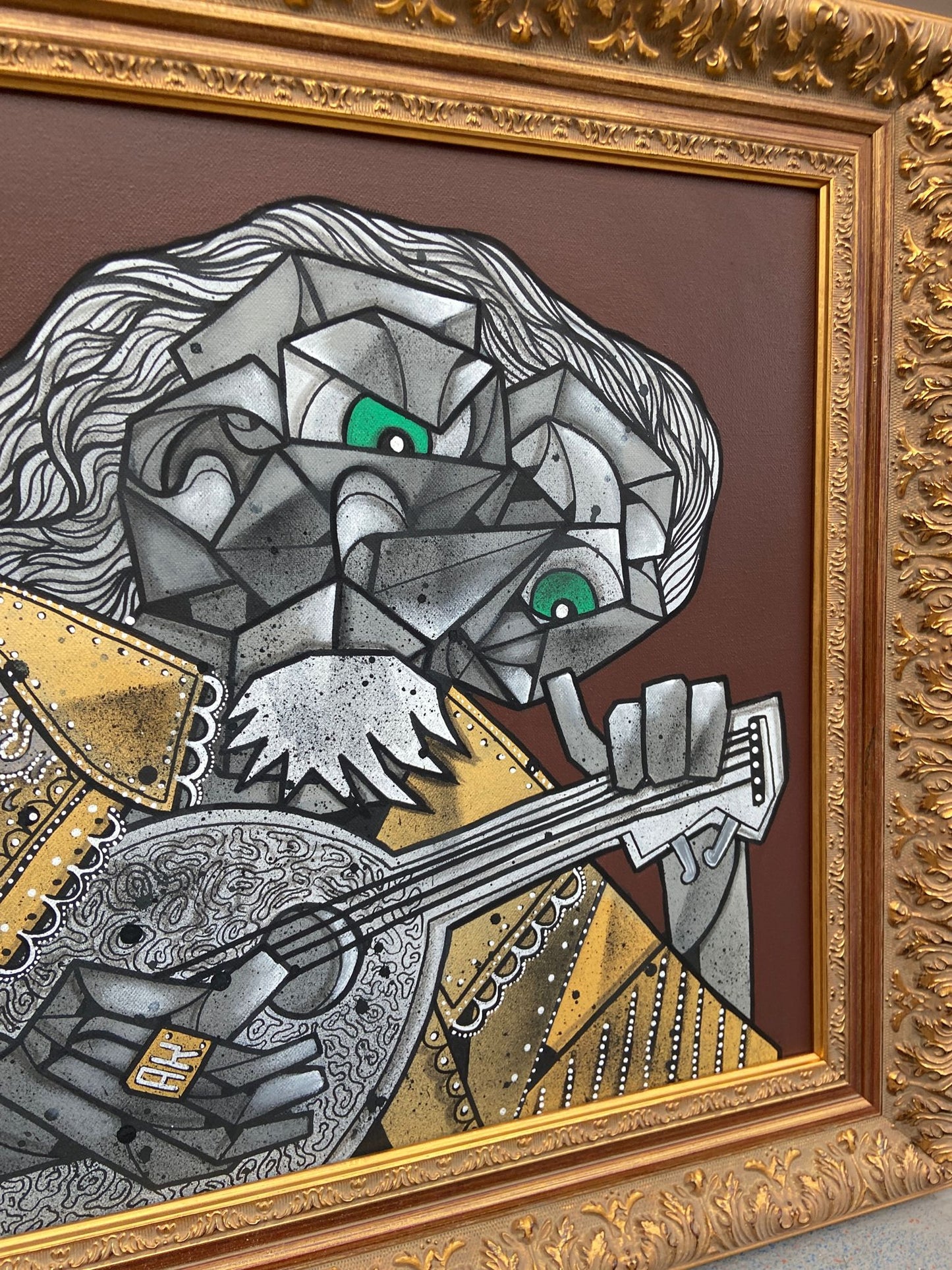 Le joueur de luth by Aket (Framed) by Aket - Signature Fine Art