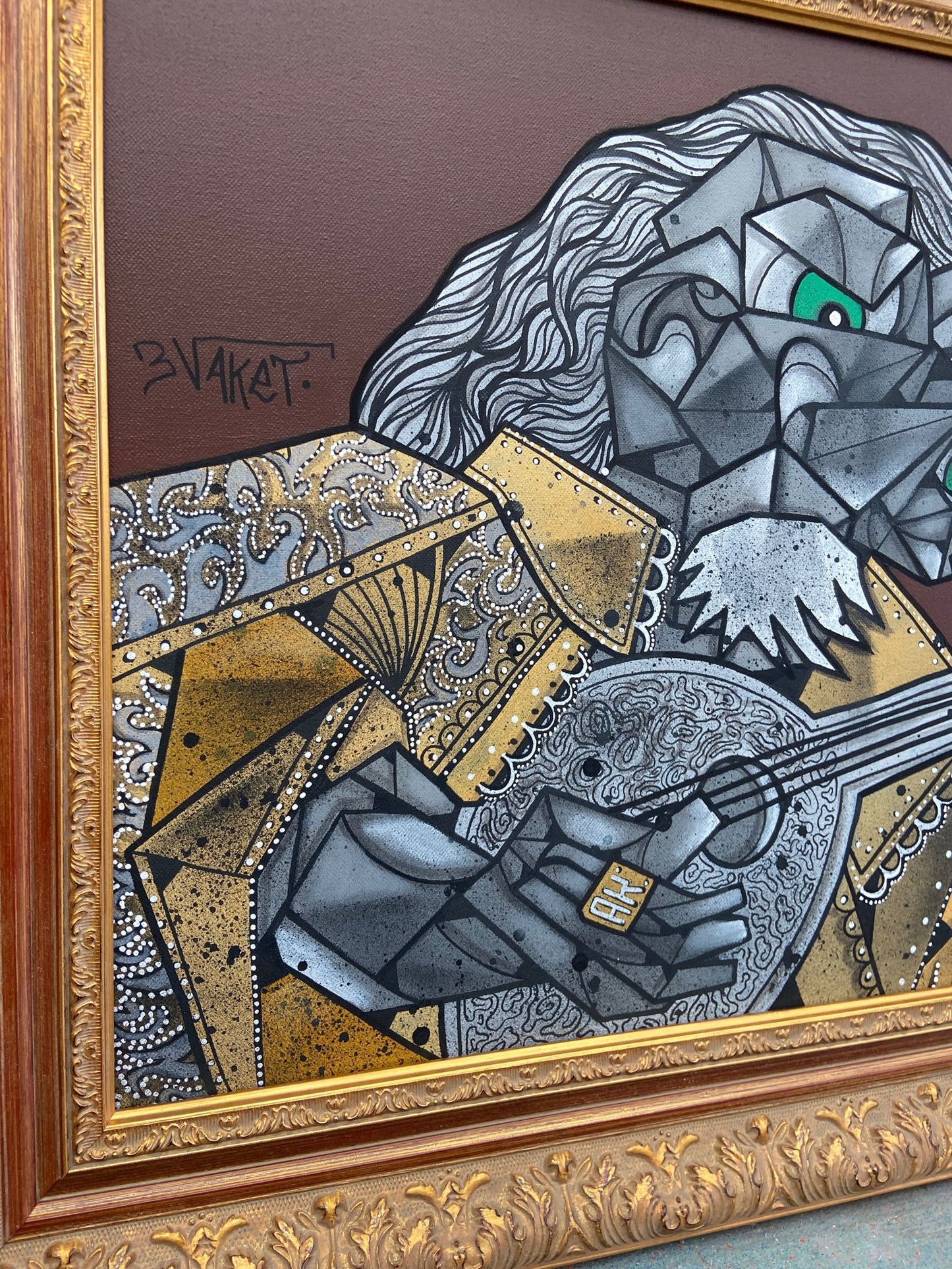 Le joueur de luth by Aket (Framed) by Aket - Signature Fine Art