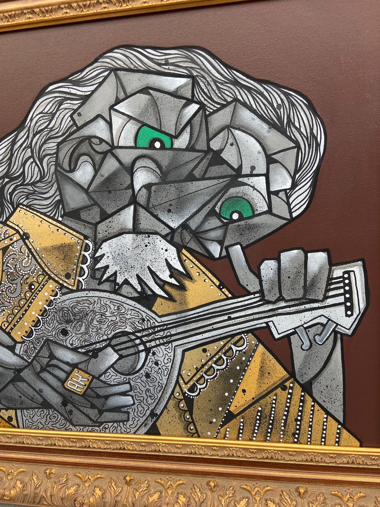 Le joueur de luth by Aket (Framed) by Aket - Signature Fine Art