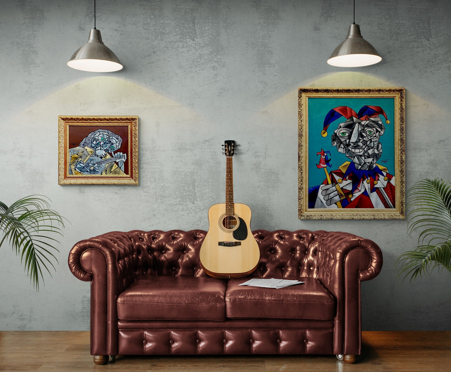 Le joueur de luth by Aket (Framed) by Aket - Signature Fine Art
