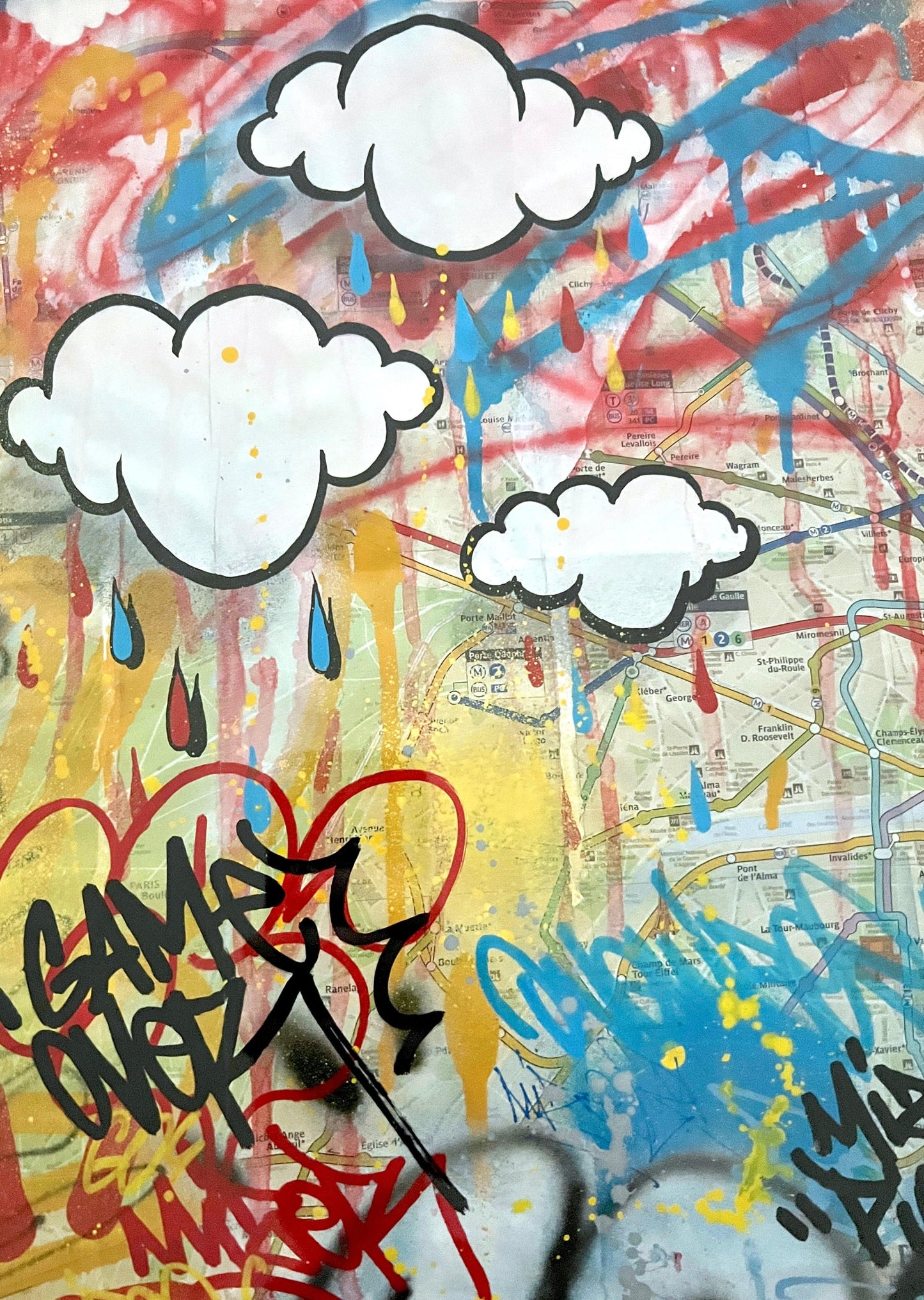 Panam Gros (Mixed Media on paper w/ Piotre) by Onemizer - Signature Fine Art