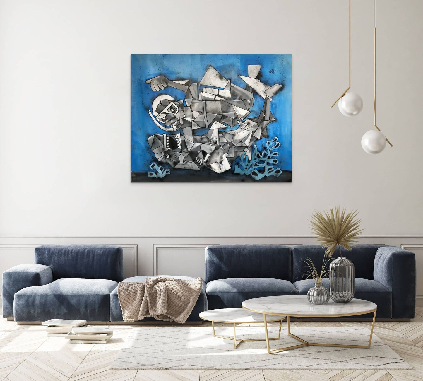 Shark (Combat avec le requin) by Aket - Signature Fine Art