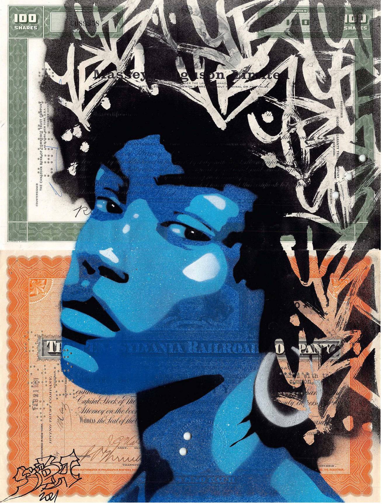 Yoann Bonneville : Blue Afro | Signature Fine Art