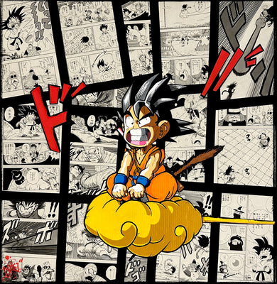 DragonBall Goku & Cloud by Moya Uno by Moya Uno - Signature Fine Art