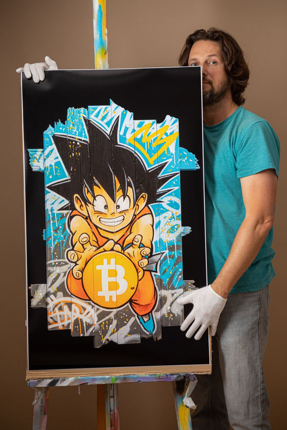 Goku BitCoin by Daru (Limited Edition Print) by Daru - Signature Fine Art