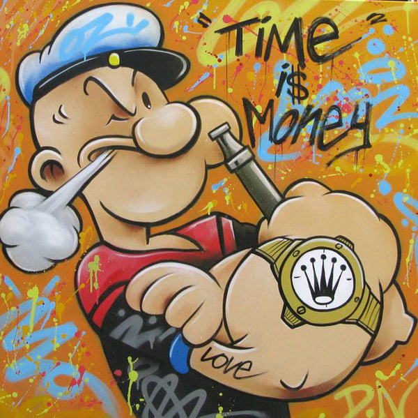 Popeye time is money by Daru - Signature Fine Art