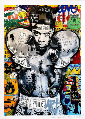 Basquiat Boxing by Jisbar (Framed) by Jisbar - Signature Fine Art