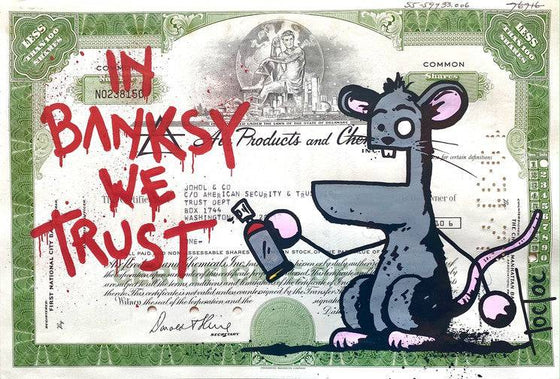 In Banksy We Trust by Toctoc - Signature Fine Art
