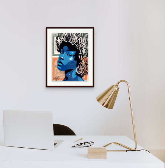 Blue Afro by Yoann Bonneville - Signature Fine Art