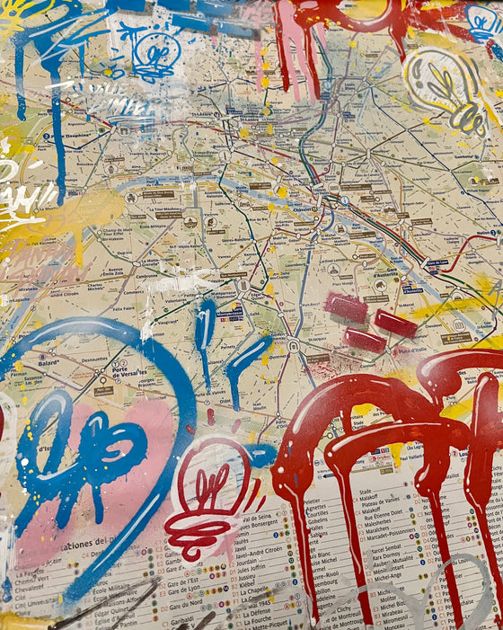 Paris Subway Map III by Piotre by Piotre - Signature Fine Art