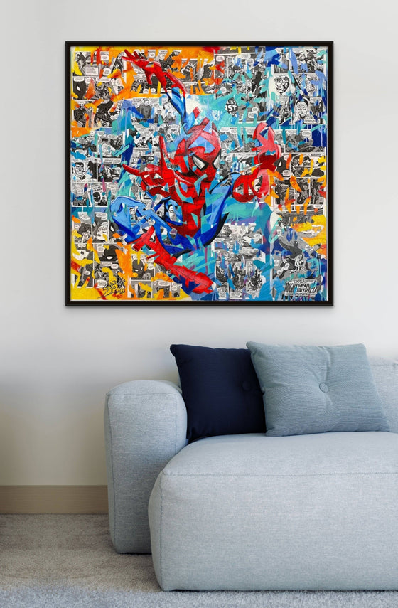 Spider-Man (Original mixed-media on canvas) by Yoann Bonneville - Signature Fine Art